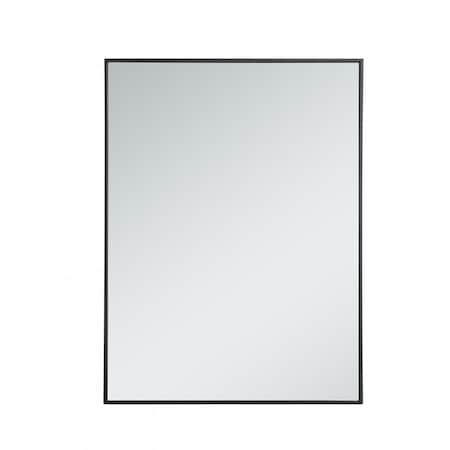 Elegant Decor 30 in. Metal Frame Rectangle Mirror in Black - 29.25 x 59.25 x 0.16 in. MR43040BK